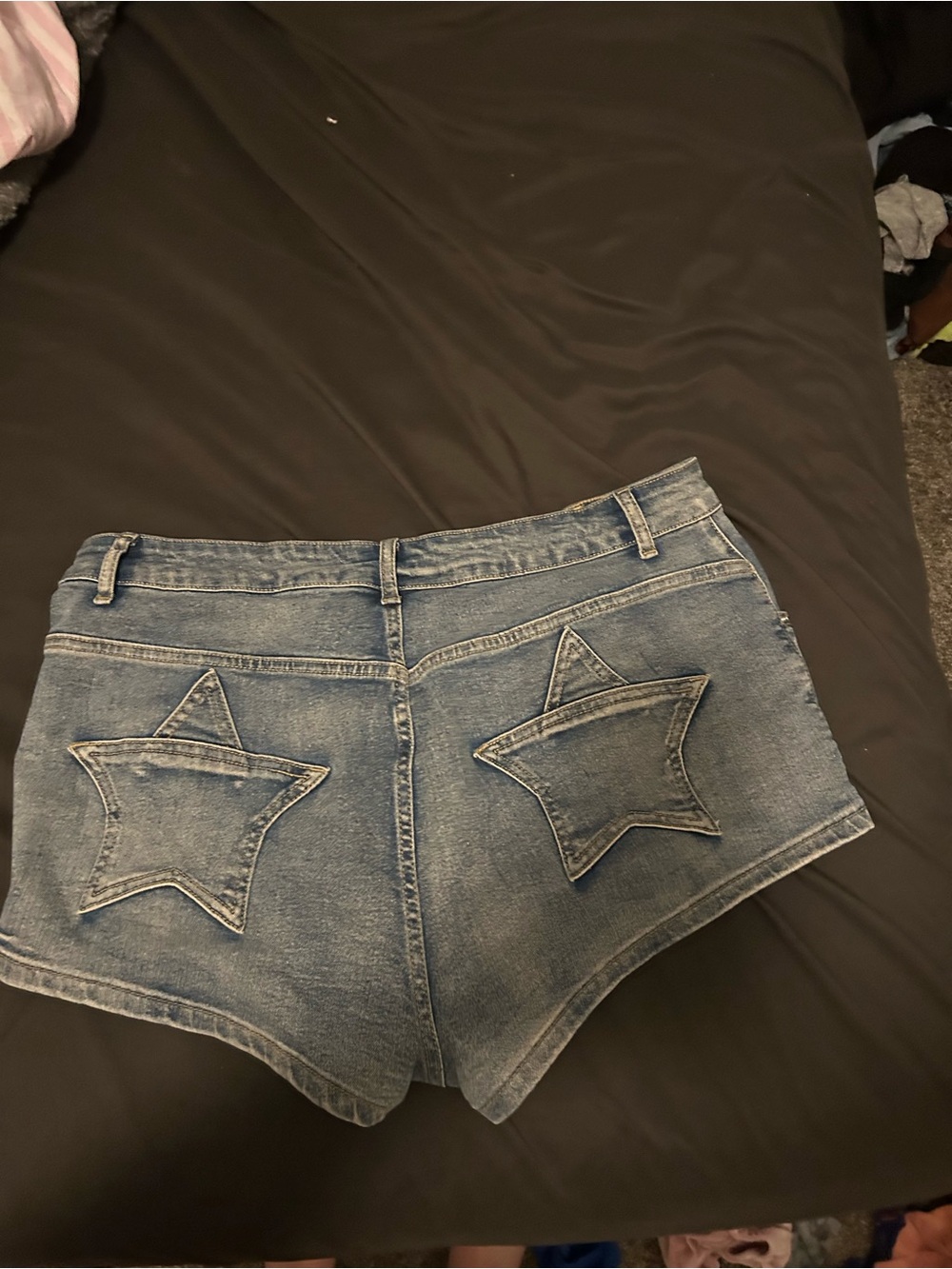 Women’s Denim Shorts with Star Back Detail - Picture 2 of 6
